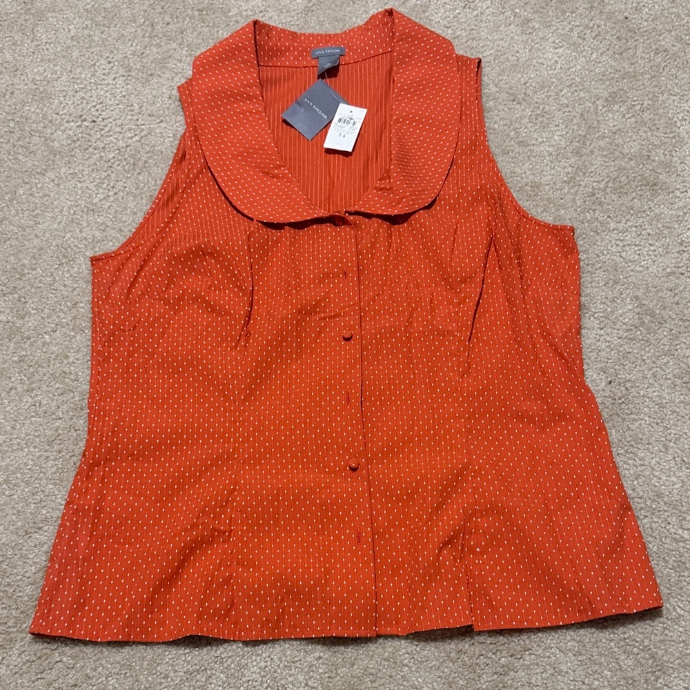 Ann Taylor orange  Sleeveless Blouse